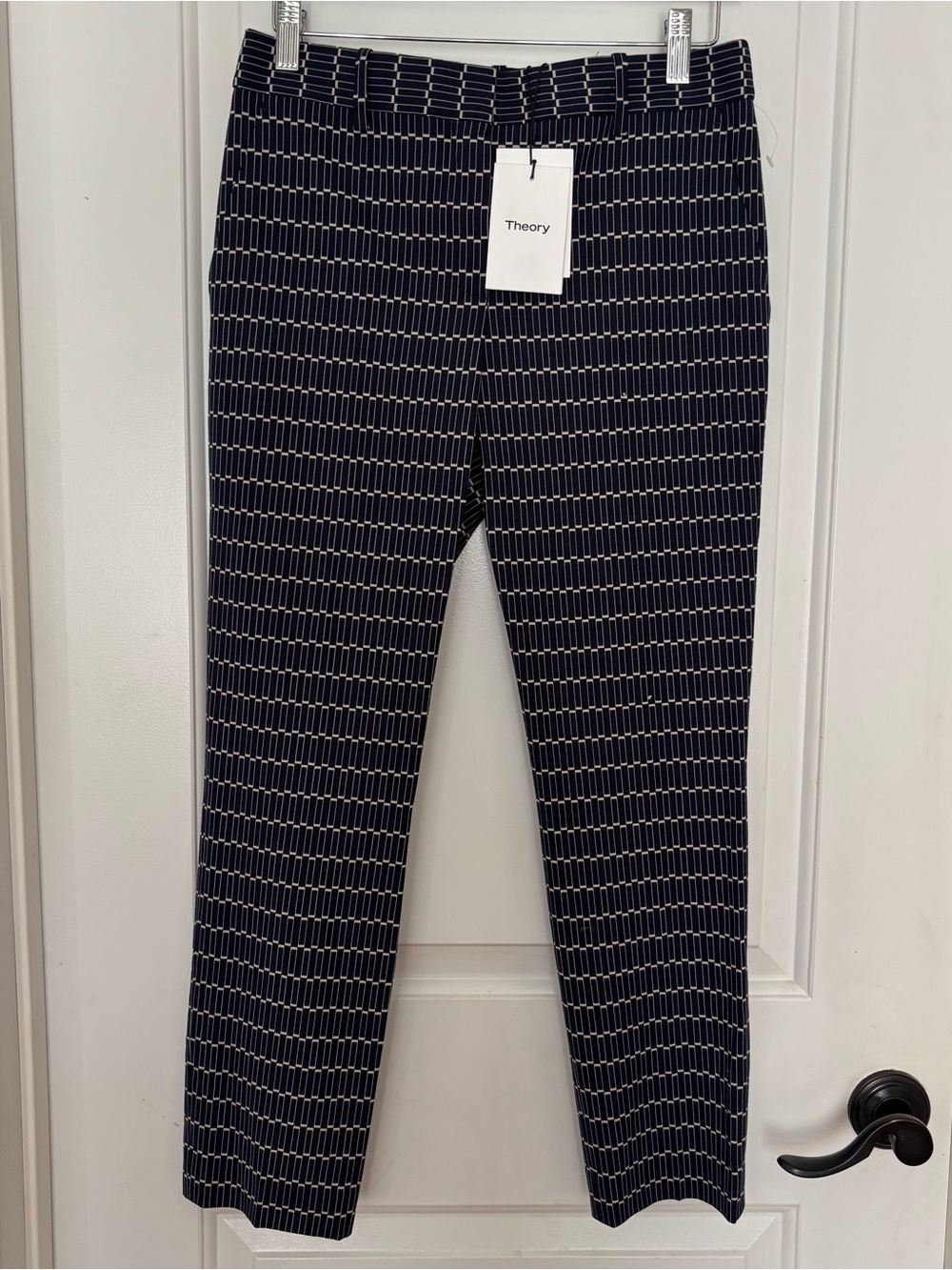 Theory Geo wool dress pants in dark navy size 2 slim leg ankle length